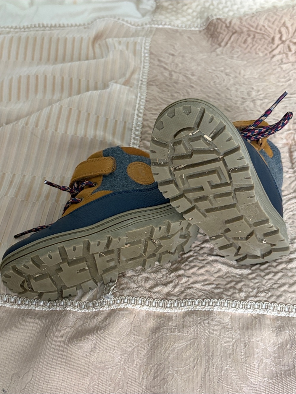 Carter's Navy, Tan & Burgundy Toddler Outdoor Boots - Picture 4 of 5